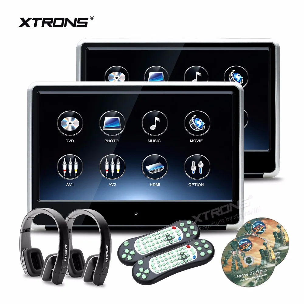 XTRONS 2 шт. мониторы 11 6 дюймов HD цифровой TFT IPS Touch 1080P видео Автомобильный