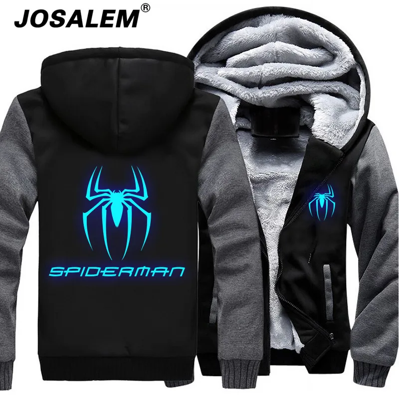 JOSALEM супергерой Человек паук толстовки 2018 Зима с длинным рукавом из плотного