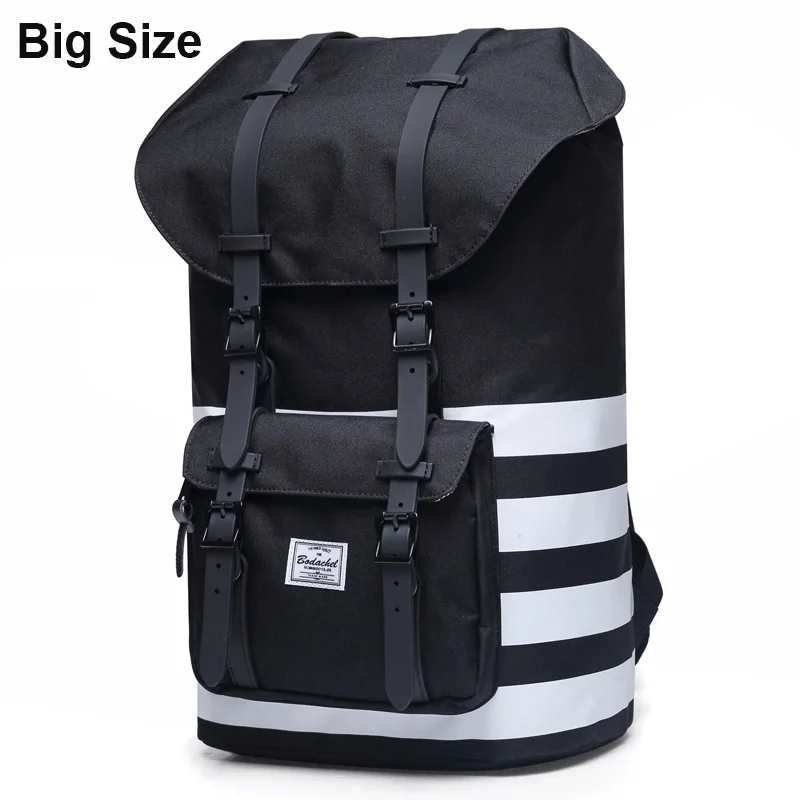 Black with stripes 2 Рюкзак для путешествий Bodachel для мужчин и женщин, 15,6 дюймов, рюкзак для ноутбука, мужской Большой Вместительный рюкзак, туристический рюкзак - Цвет: Black with stripes 2