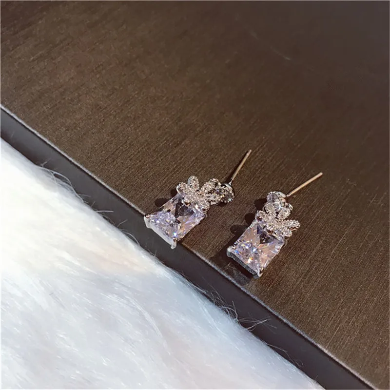 Серьги-капли для женщин, Стерлинговое Серебро S925, хорошее ювелирное изделие, супер яркий кубический цирконий, хрустальные стразы, подвески для женщин