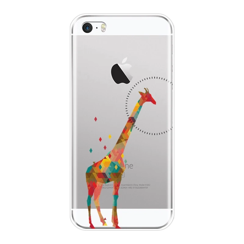 Задняя крышка для iPhone 5 5C 5S SE 4 4S unny милый олень жираф животное Kawaii абстрактный