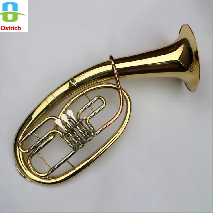 Плоский ключ баритон золотой лак латунный корпус клапаны Cupronickel|brass baritone|valve bodyvalve