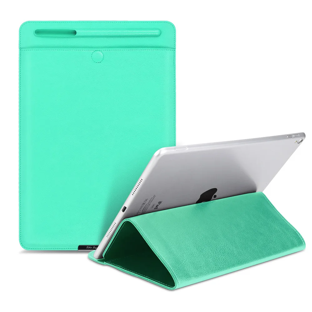 Чехол-сумка для iPad 10,2, Aiyopeen из искусственной кожи с держателем для карандашей для iPad 7 поколения - Цвет: Mint green