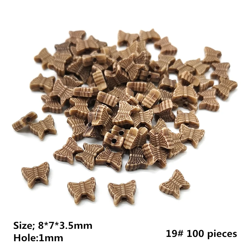 19 (100 pieces) 24 стиля имитация деревянных бусин акриловые бусины различных форм разделительные бусины для самостоятельного изготовления ювелирных изделий - Цвет: 19 (100 pieces)