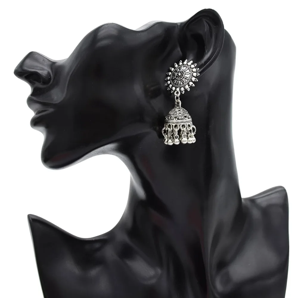 Индийская Jhumka, винтажное ожерелье с серебряной монетой, висячие серьги, набор для женщин, турок, Тибет, кисточка, колье, колье, ожерелье, ювелирные изделия в африканском стиле