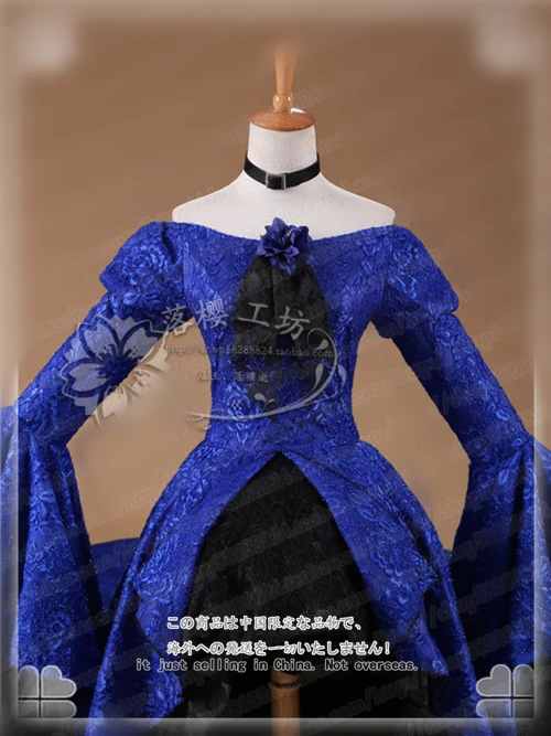 Len Vocaloid Cosplay Blue Rose LEN Косплей Костюм 3P len blue rose Платье Великолепное платье на