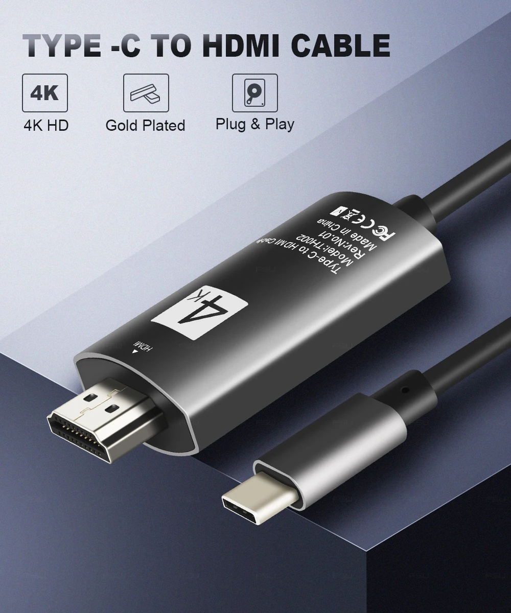 4K USB 3,1 USB-C type C-HDMI кабель для Macbook // HDTV hdmi адаптер Thunderbolt 3 кабель для Galaxy S9/S9+/S8/S8