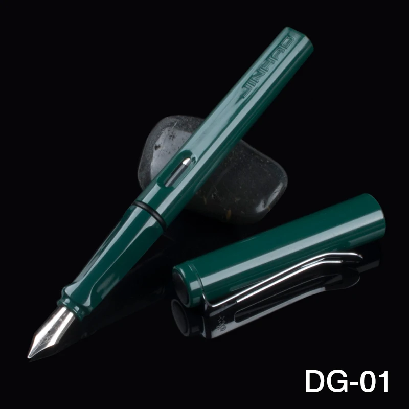 

jinhao Writing Iraurita Fountain Pen Plastic 0.5mm Nib Silver Hollow Out Clip Writing Ink Pens for Student School Supplies