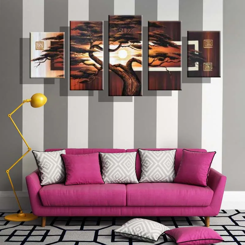 5 шт. картина маслом на холсте с принтом | Дом и сад