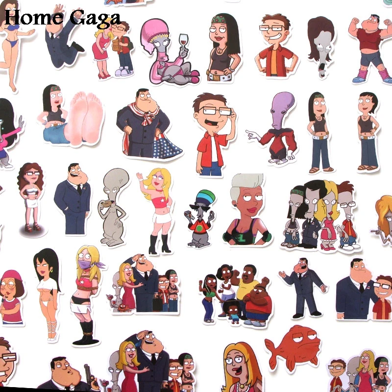 Homegaga 55 шт. Американский папа мультфильм Дети diy 90s художественный принт ноутбук телефон ноутбук велосипед Скрапбукинг альбом наклейки D1769