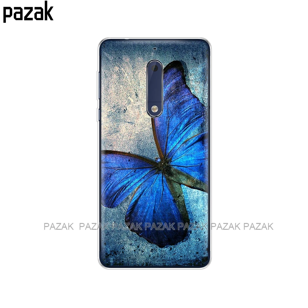 Силиконовый чехол для Nokia 2 5 3 6 7 8 9 2017 nokia 2018 1 плюс x5 x6 Мягкий ТПУ бабочка цветок