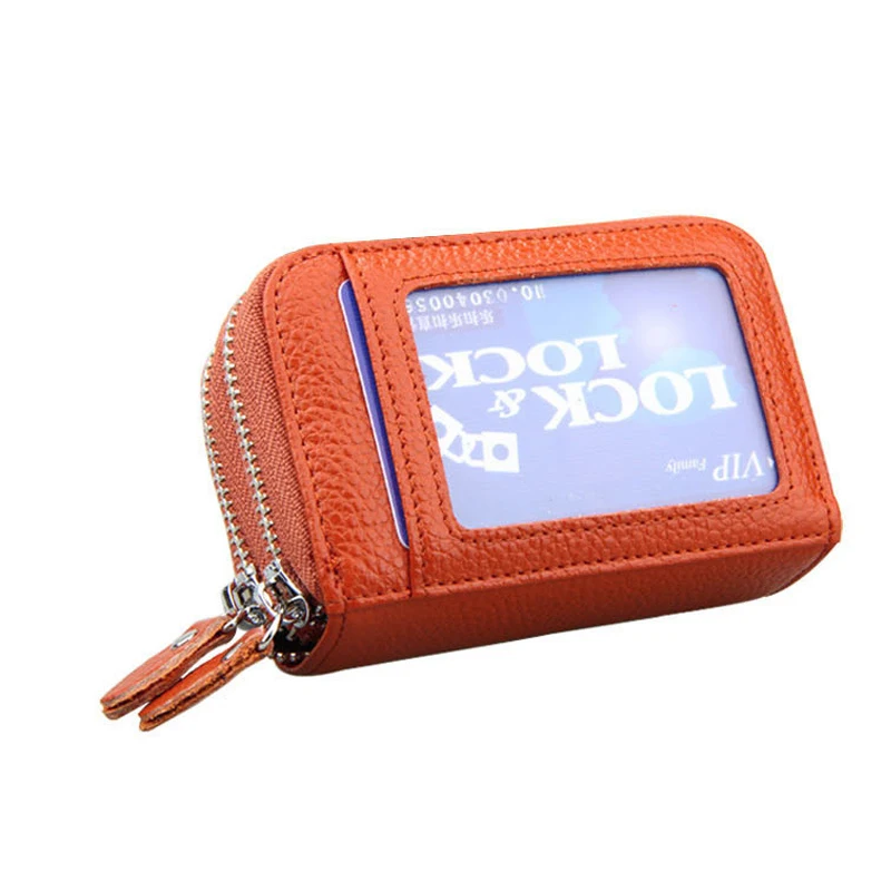 RFID Блокировка Кредитная чехол с держаками карт Органайзер Натуральная Кожа