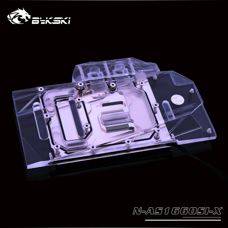 Bykski водный блок использовать для ASUS GTX1660-O6G-SI/полное покрытие медный радиаторный блок/3PIN 5 V A-RGB/4PIN 12 V RGB