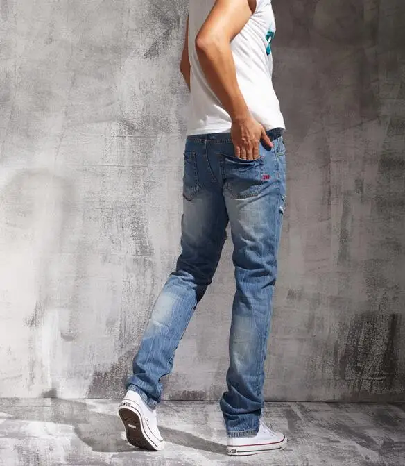 Men Fashion Brand Jeans Denim Clothing Popular Skinny Pencil Pants Casual Stretch Biker Long Trousers | Мужская одежда