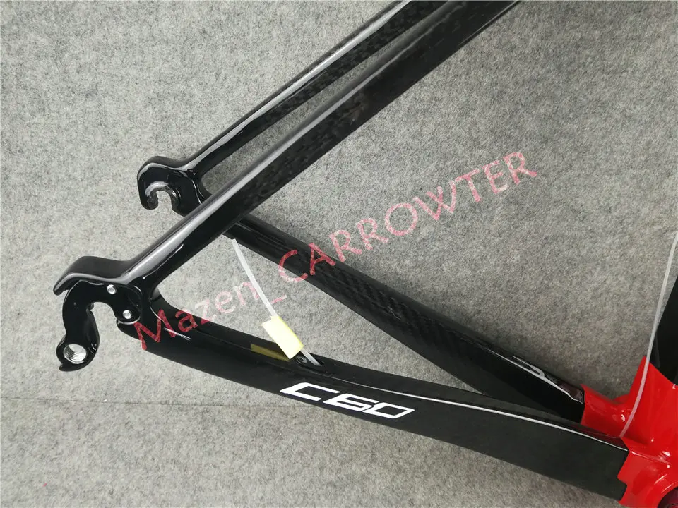 T1000 труба из углеродистого волокна 3K Все глянцевый черный, красный Colnago C60 дороги углерода рамы велосипеда комплект с 48/50/52/54/56 см для вашего выбора