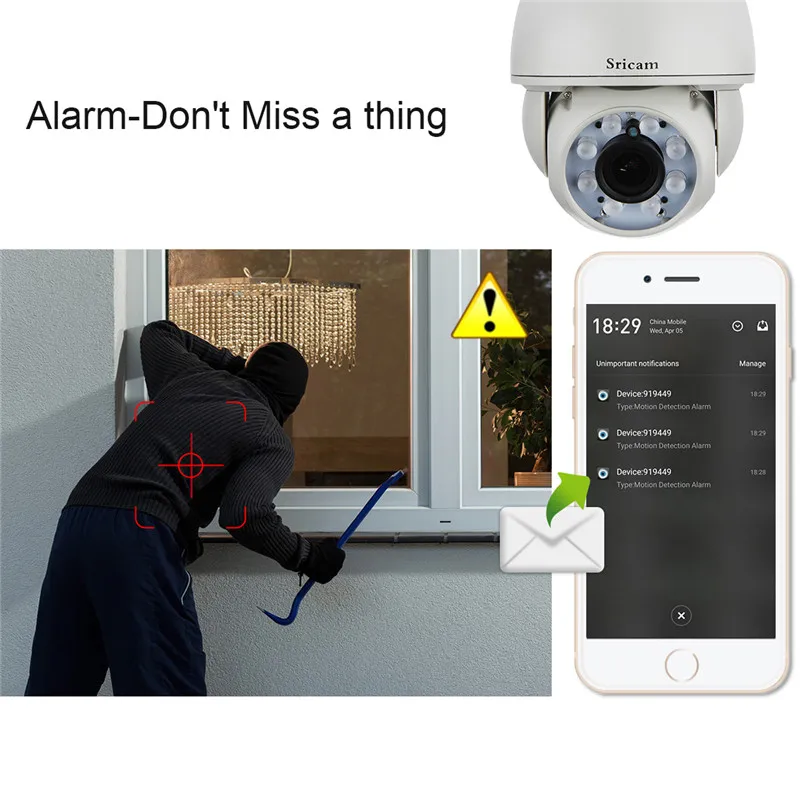Sricam SP008 1 3 M WIFI Беспроводная ip камера 960P sd карта 128G 5X оптический зум IR PTZ Открытый
