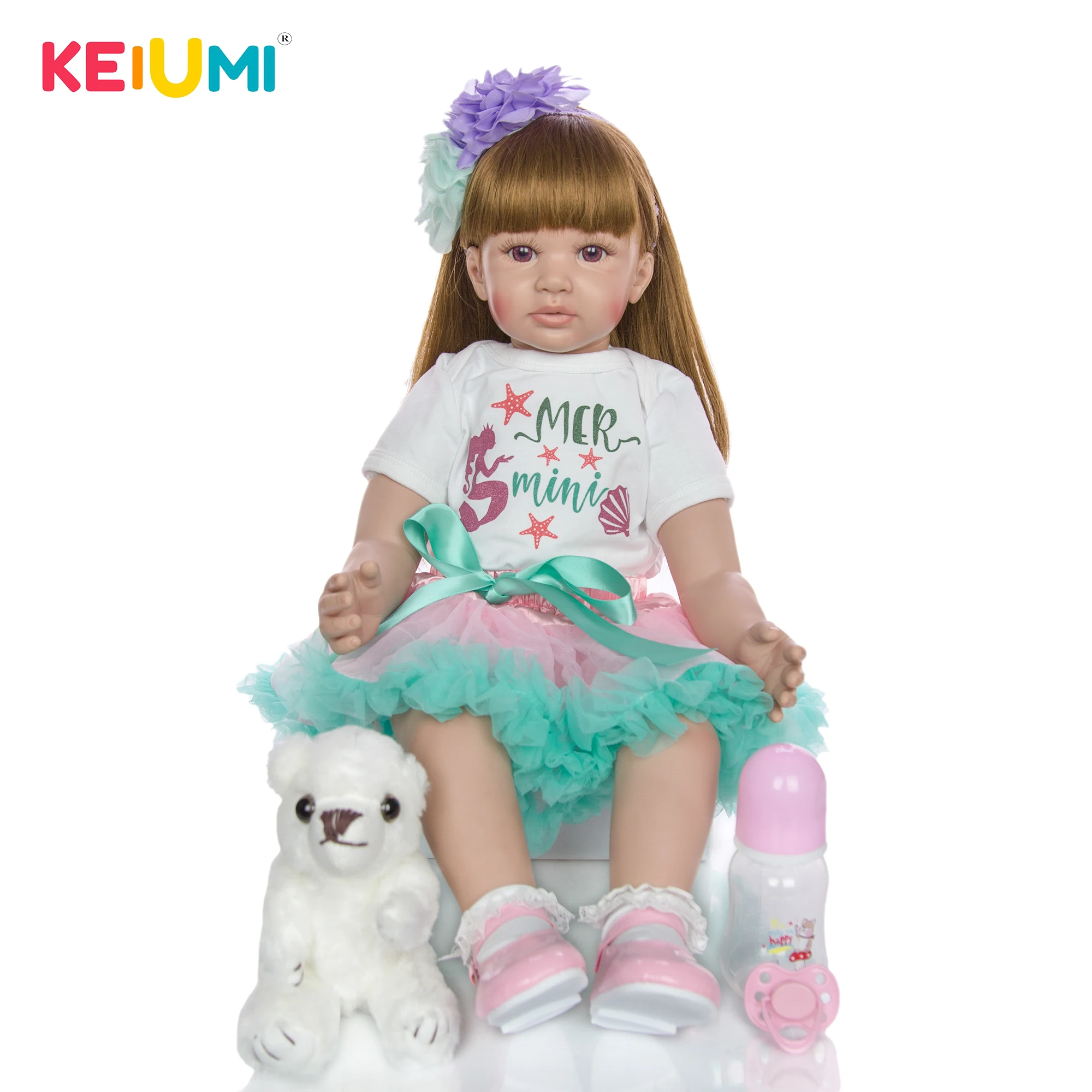 KEIUMI Новый 24 дюйма 60 см Reborn &quotПринцесса&quot для деток с года до трех девочка кукла