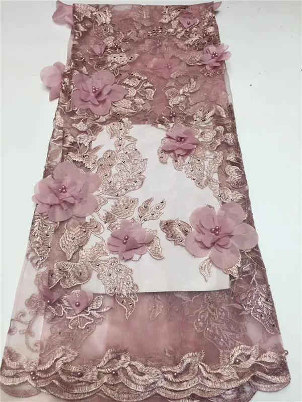 Новинка африканский тюль кружево с камнями 3d аппликация бисер кружевная ткань