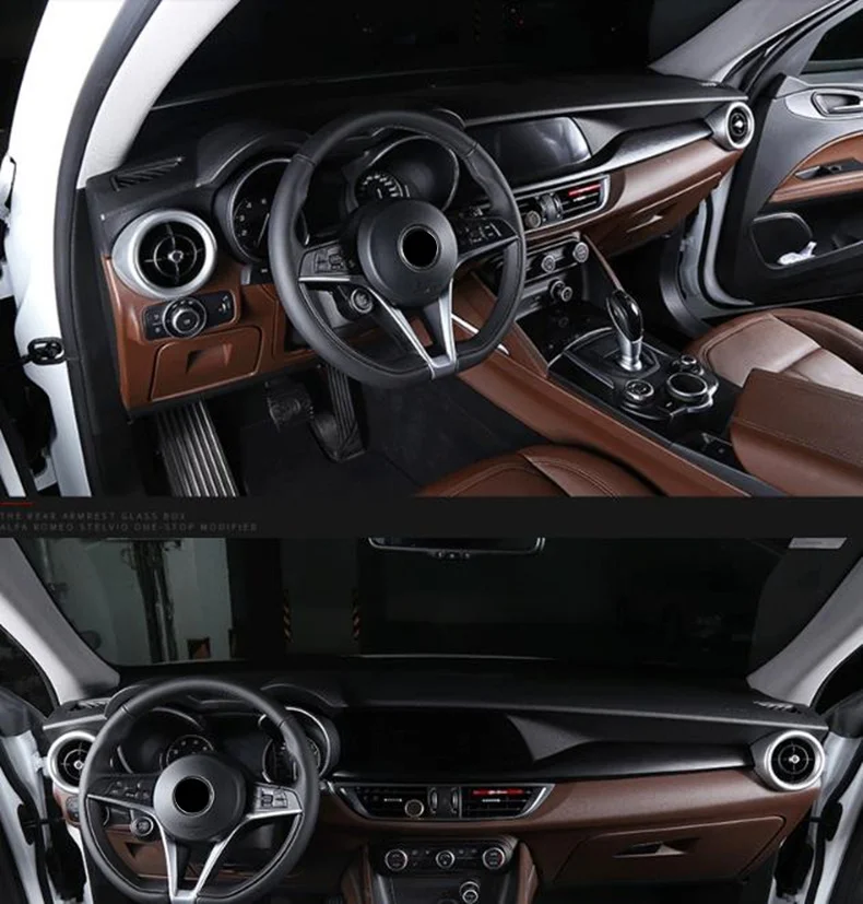 ABS хромовое углеродное волокно 2 шт./партия для Alfa Romeo Stelvio Передняя бочка Кондиционер Выход декоративная рамка