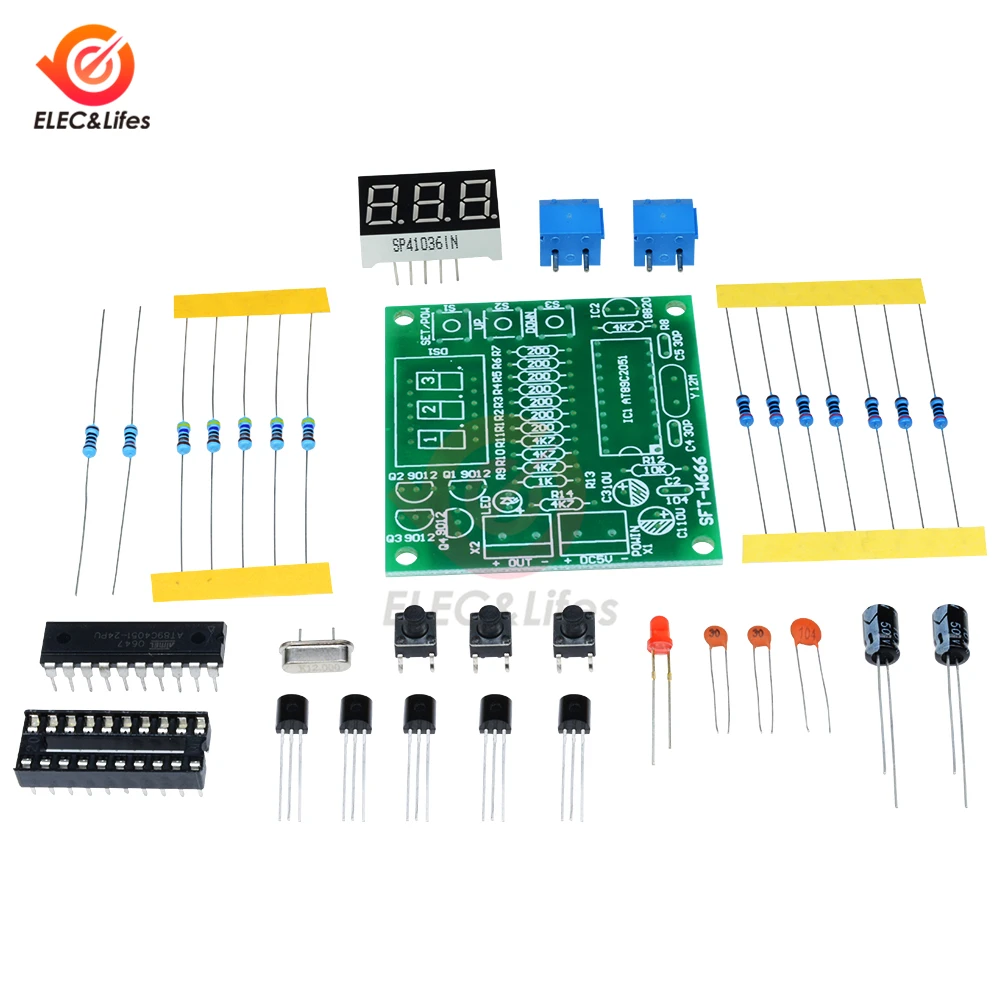 DS18B20 цифровой термометр Температура Сенсор модуль DIY Kit AT89C2051 DS18B20 Температура контроллер светодиодный сигнал 5V для Arduino