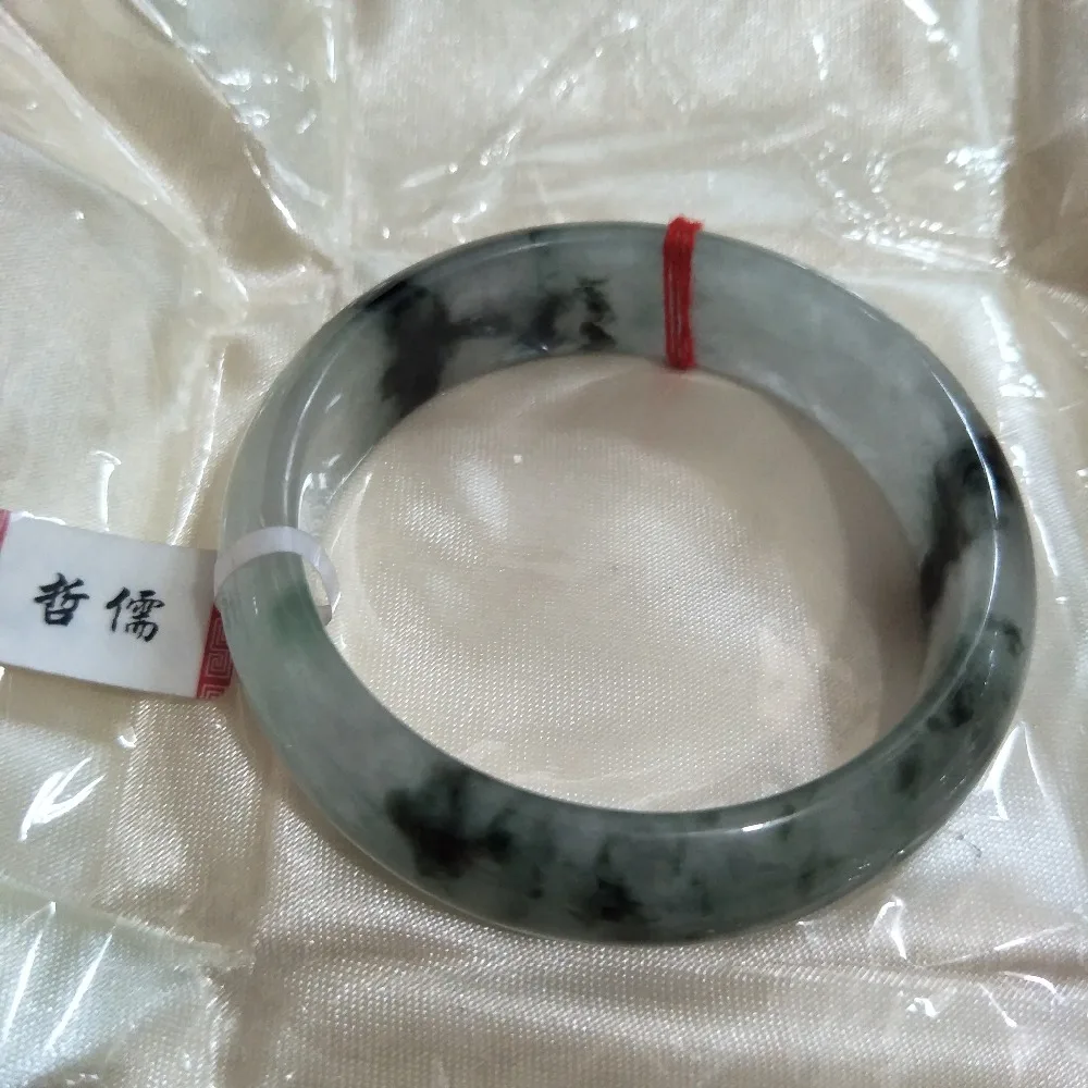 

Zheru Jewelry Natural Jadeite Bracelet Natural Dark Green Bicolor 54-62mm Jade Bracelet Send National A-level Certificate