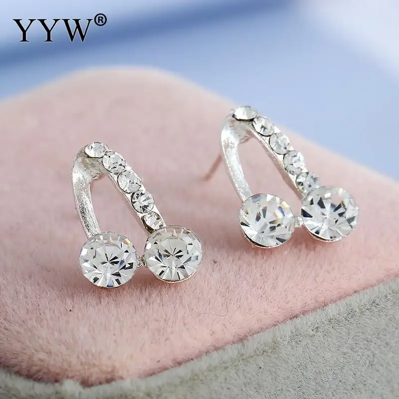 YYW модные серьги гвоздики для женщин роскошные верхние прозрачные циркониевые