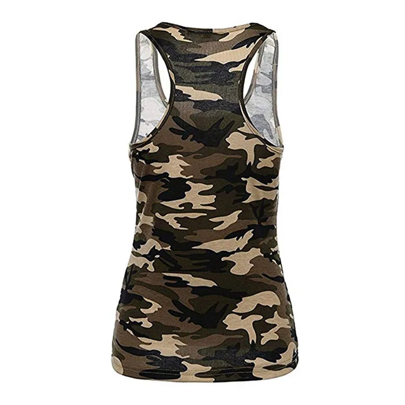 Женские камуфляжные охотничьи жилеты Повседневная футболка летние Camo Cami безрукавные Топы Топ жилет короткая Беговая одежда для фитнеса и йоги