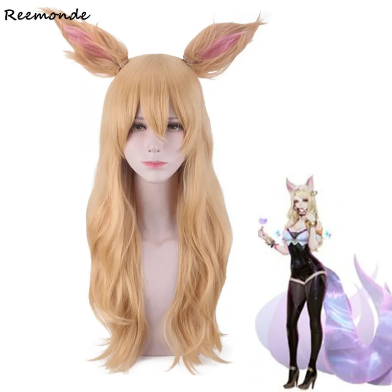 

Игра LOL KDA Ahri Akali Косплей LOL K/DA Kaisa волосы желтые длинные волосы термостойкие синтетические волосы Perucas для женщин и девочек