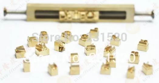 

A set of 26 letters from A to Z Hot stamping copper mold die (1.75cm tall ) + one fixture kits