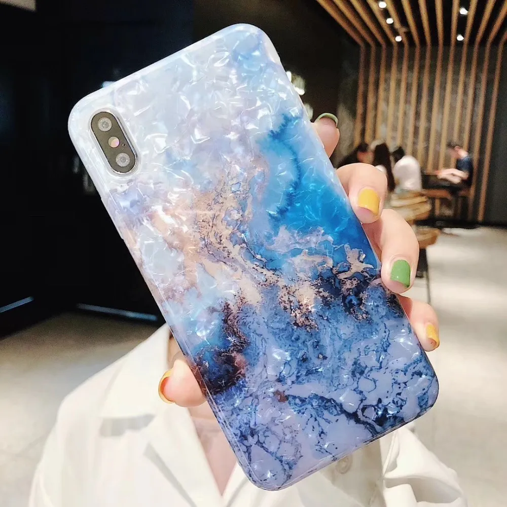 Роскошный блестящий Мраморный чехол OnePlant для телефона IPhone 6 6s 7 8 Plus мягкие чехлы