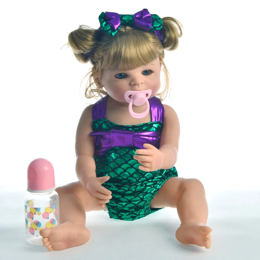 DollMai 22 дюймовая кукла новорожденная Реалистичная силиконовая фотография для