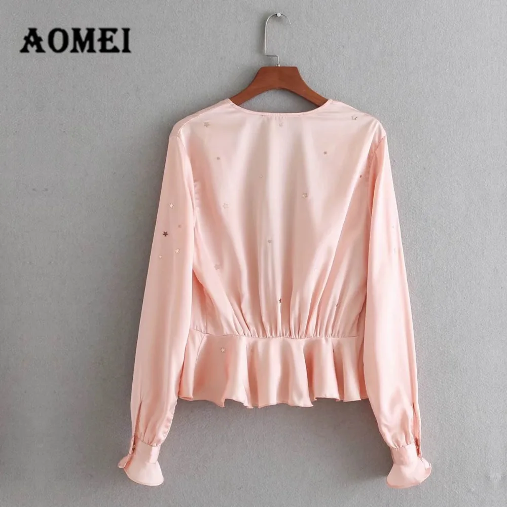 Для женщин блузка Blusa feminina Мода Глубокий V Средства ухода за кожей Шеи пикантные