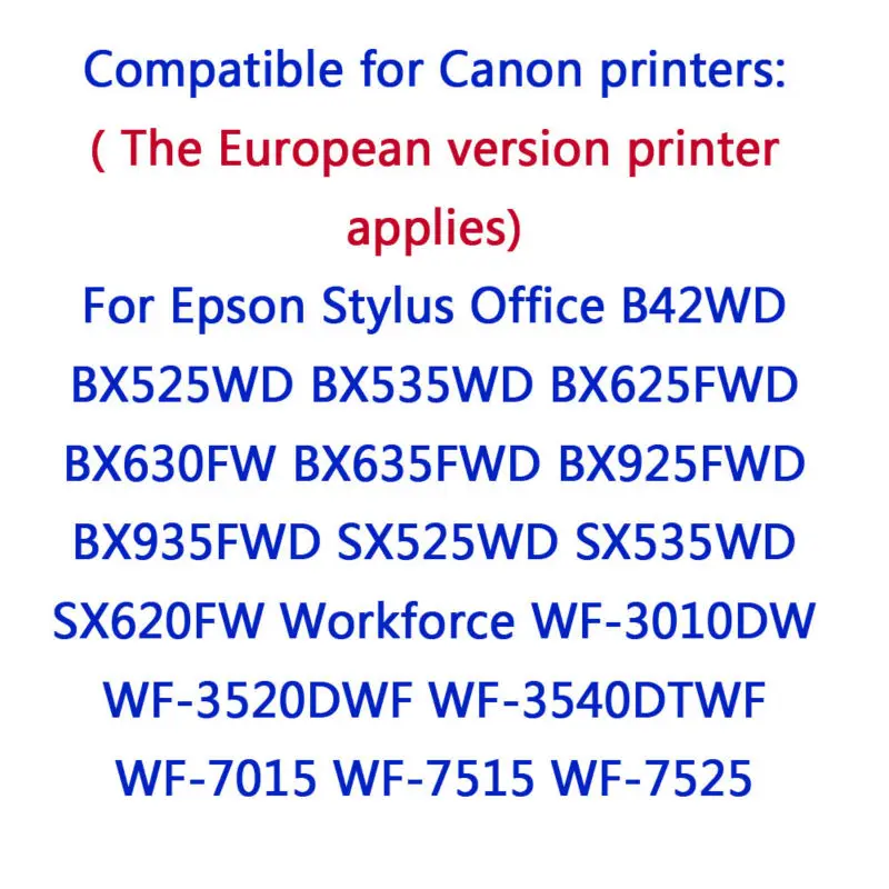 Набор из 8 совместимый картридж для принтера Epson T1301 T1302 T1303 T1304 EPSON Stylus SX525WD SX535WD SX620FW
