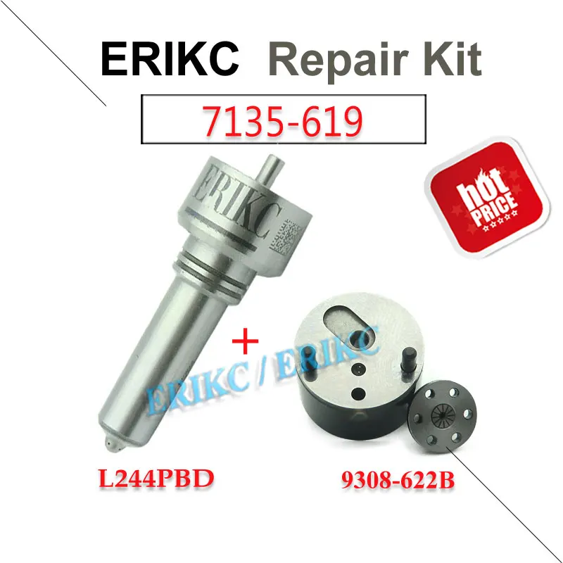 ERIKC 7135-619(L244PBD+ 9308-622B) инжектор общей топливной системы EJBR04501D A6640170121 Ремонтный комплект Форсунка клапана управления L244PRD