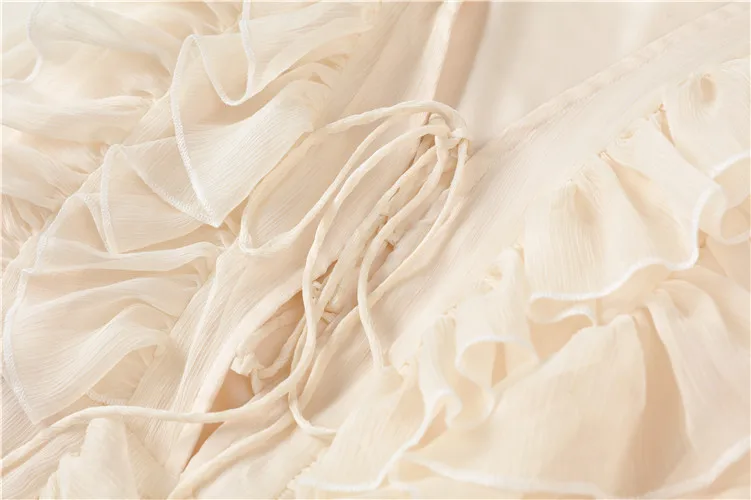 

New Women Luxury Ruffles Chiffon Dress 2019 Summer designer Ladies Mini Beach Dress Long Sleeves Pleated Party Vestidos Runway