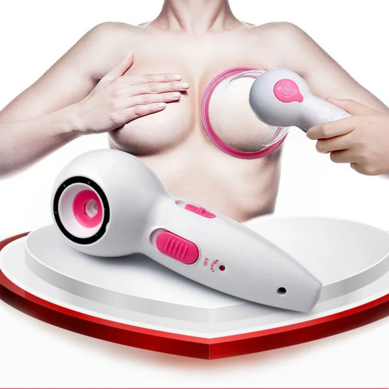 Vibrating Breast Nipple Massage Care Enlarge Enhance Vacuum Pump Cup Bust Breast Infrared Heating Suction Cup Enhancer
