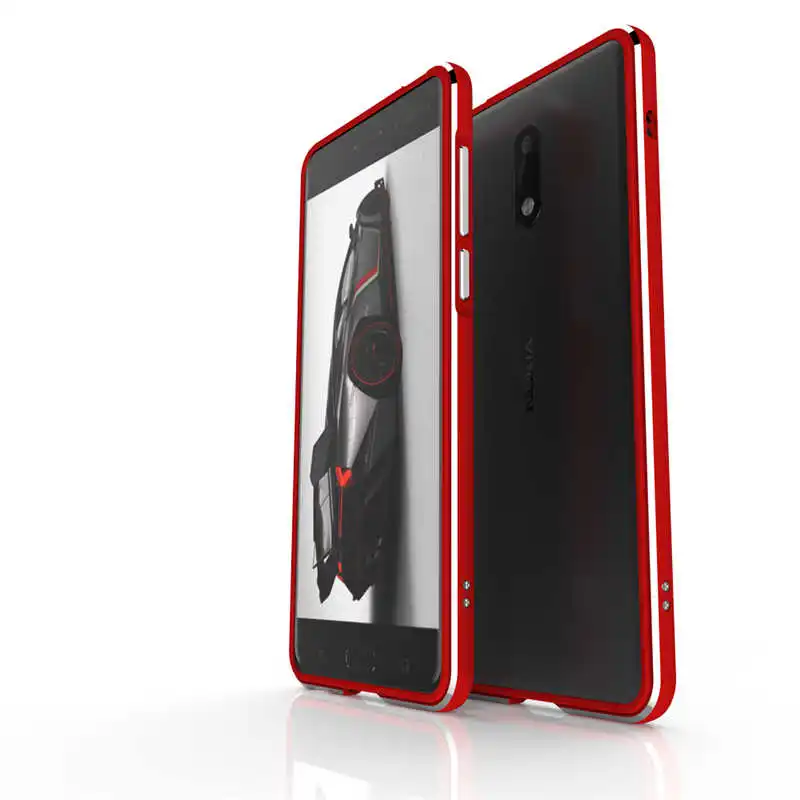 Для Nokia 6 Nokia6 TA 1021 бампер Выделите металлическую рамку с винтами чехол для Nokia 6 TA-1033 алюминиевый бампер
