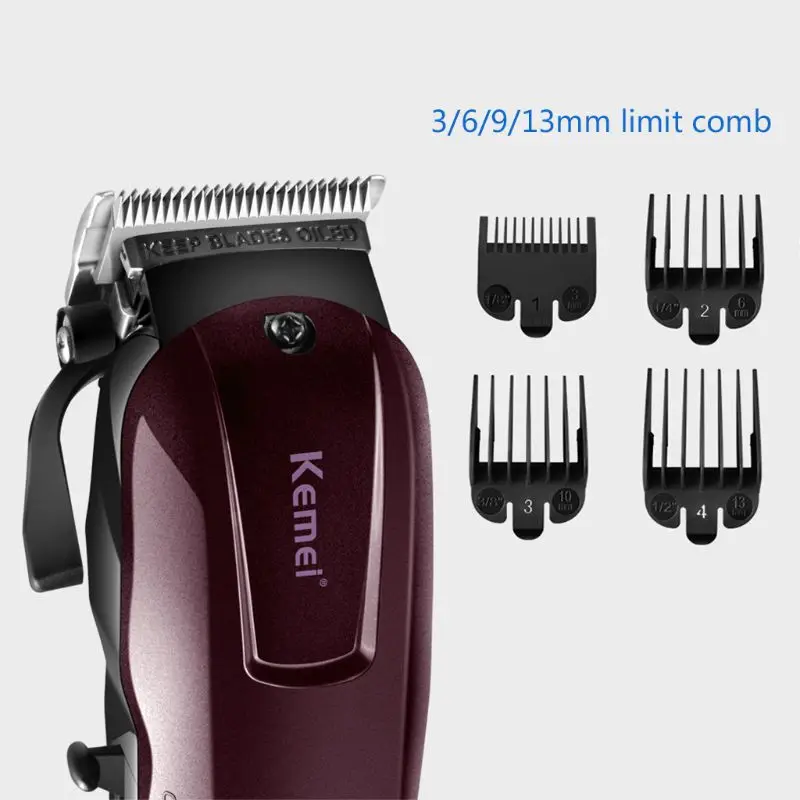 Kemei Electric Washable Hair Clipper Rechargeable Professional Hair Trimmer Shaver Razor Cordless Adjustable Clipper KM-2600