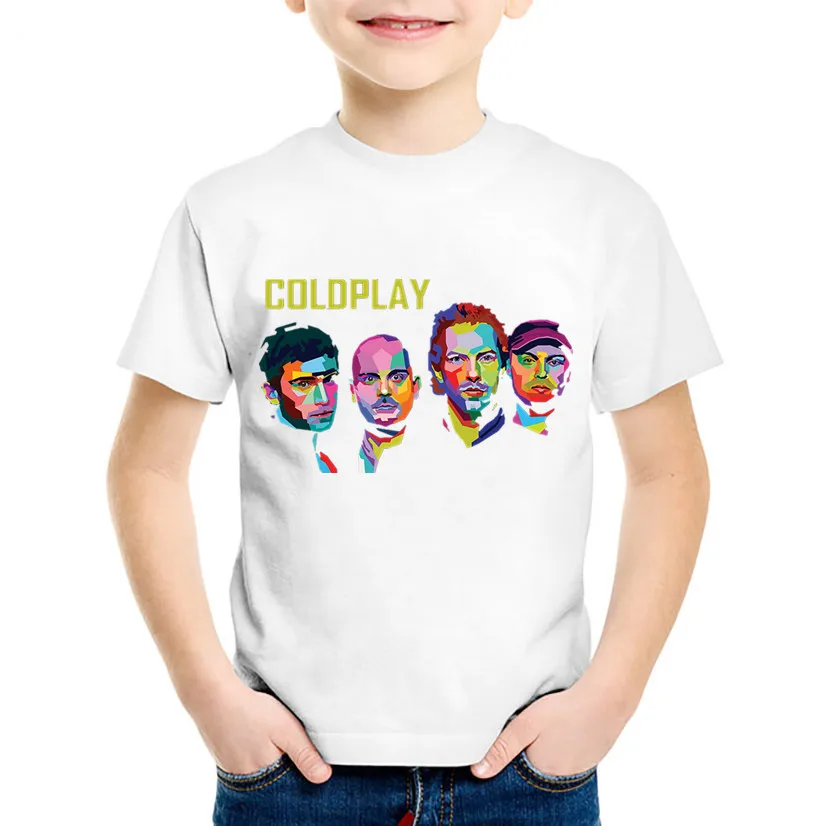Детские футболки с принтом британской рок группы Coldplay Детская летняя футболка