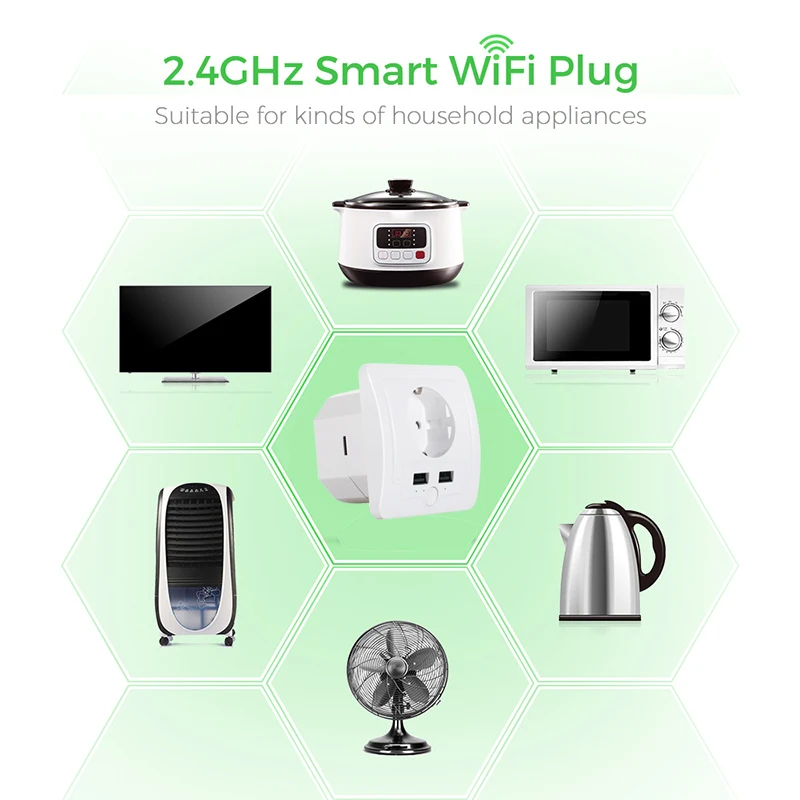 Умная розетка Wi-Fi пульт дистанционного управления Управление Smart ЕС 15A настенных