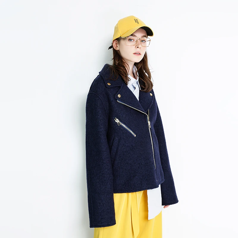 Новое поступление 2019 Осенний женский однотонный Большой Средний кокон Toyouth