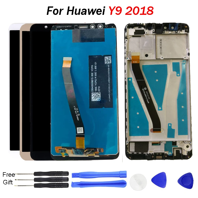 ЖК дисплей с дигитайзером сенсорного экрана для Huawei Y9 2018 в сборе рамкой дисплеем