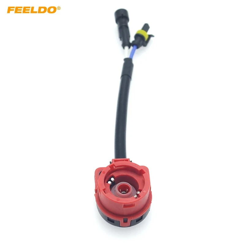 

FEELDO 1PC Car HID Headlamp Socket Wiring Harness D2 D2S D2R D2C Bulb Adapter Converter Wire Plug Connector Base Cable #CA5995