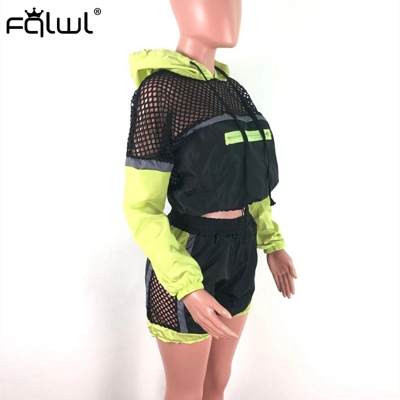 FQLWL комплект из 2 предметов спортивный костюм женская одежда короткий топ с