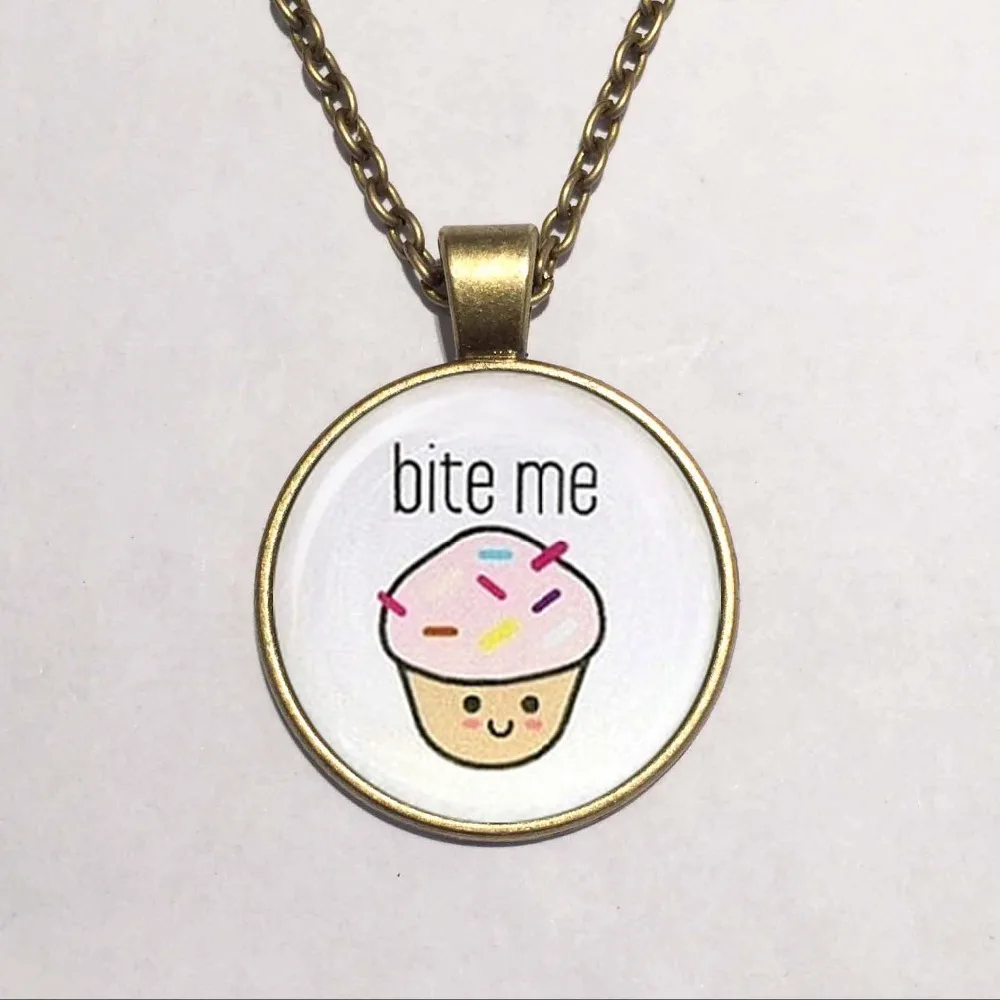 Стеклянный купол оптом подвеска прекрасный bite me подвеской в виде буквы кекс