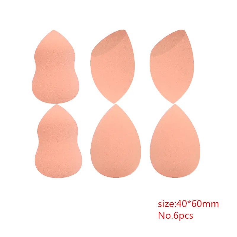 6PCS Хзм 1/3/5/6 штук оранжевый губка пудра гладкая губка для макияжа Make Up косметический слойка Поддержка YA100 - Цвет: 6PCS