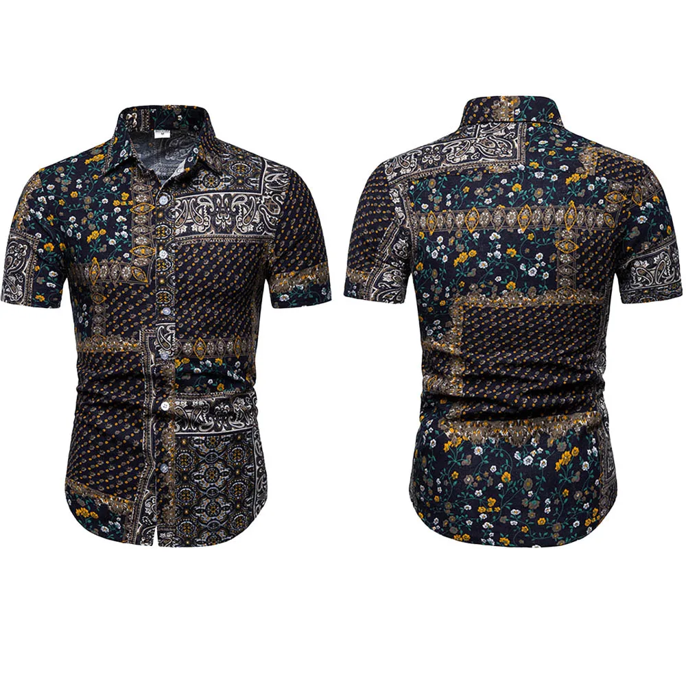 Мужская рубашка с принтом в виде племени Fadzeco футболка поло пуговицами и