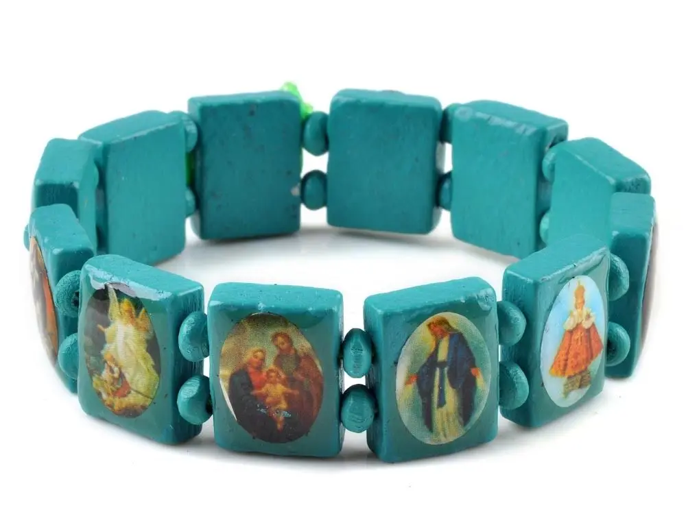 1pc Wholesale Bulk Fashion Wooden Jesus Bracelet Saints Rosary Religious | Украшения и аксессуары