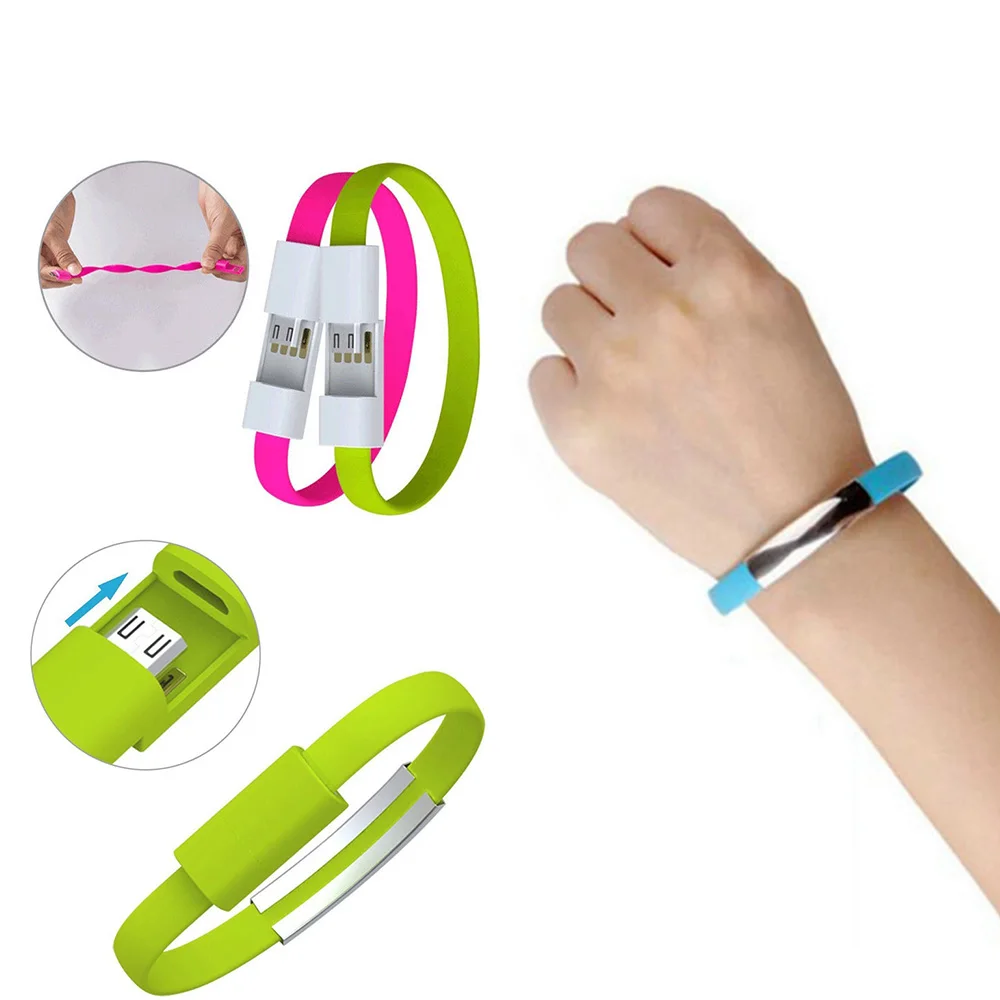 Портативный мини браслет KISSCASE Type C/8Pin/Micro USB кабель для зарядки и передачи данных