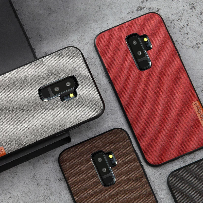 Одноцветный деловой Ретро чехол для телефона samsung A70 50 40 30 все включено холщовый чехол для samsung S10 plus S9 S8 note10 note8